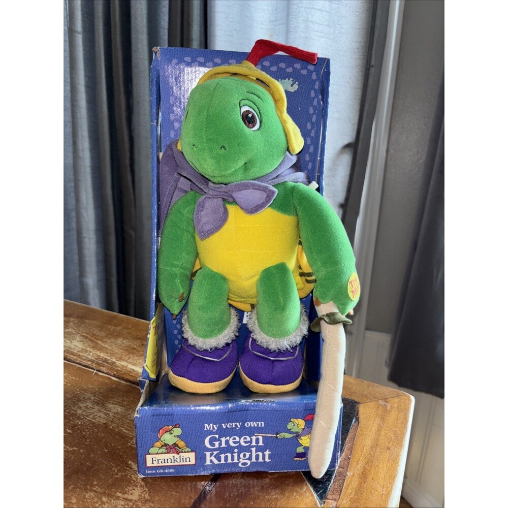 Vintage Franklin Turtle My Very Own Green Knight Kidpower Talking Plush New NOS